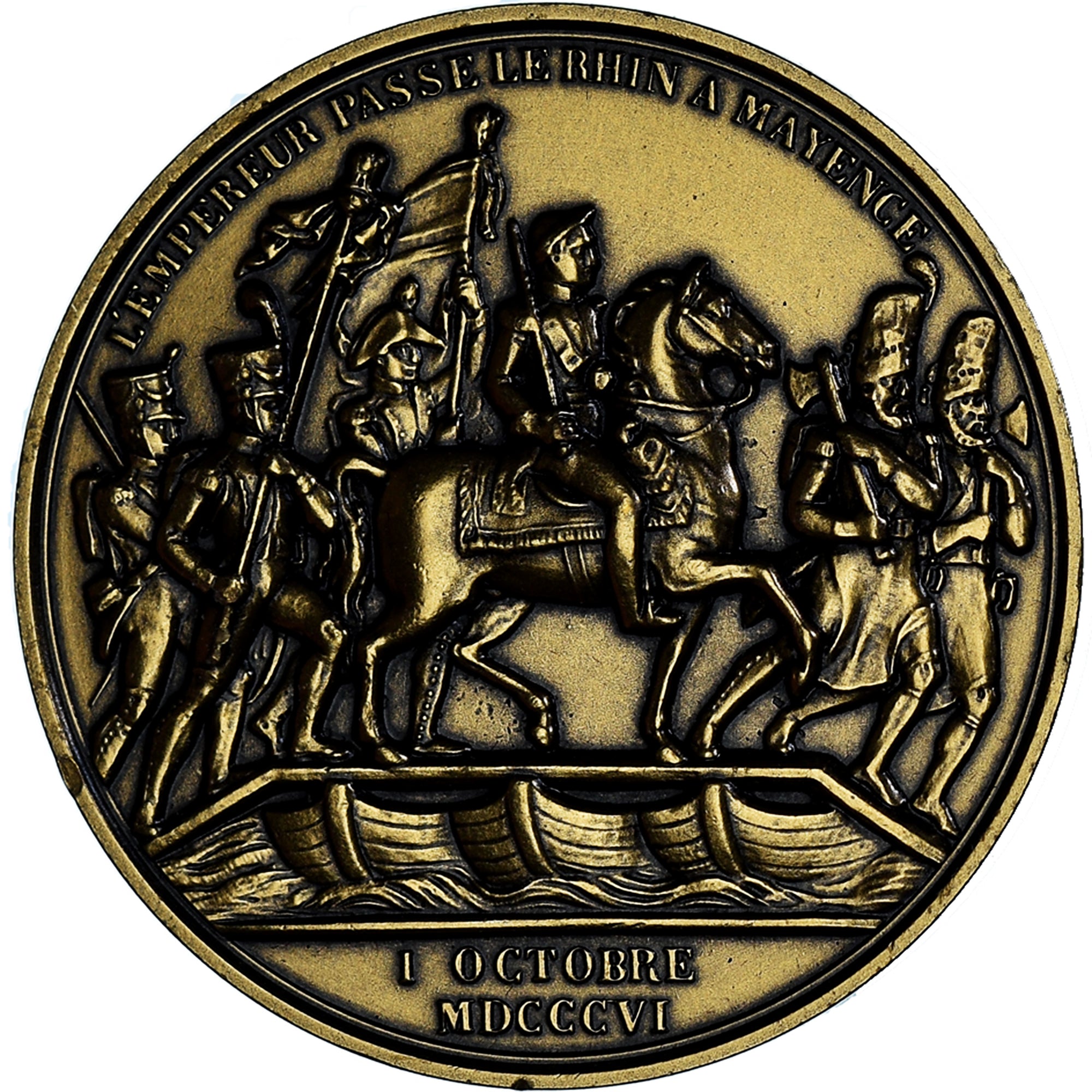 Francja, medal, Napoléon Ier, l'Empereur passe le Rhin à Mayence, Historia