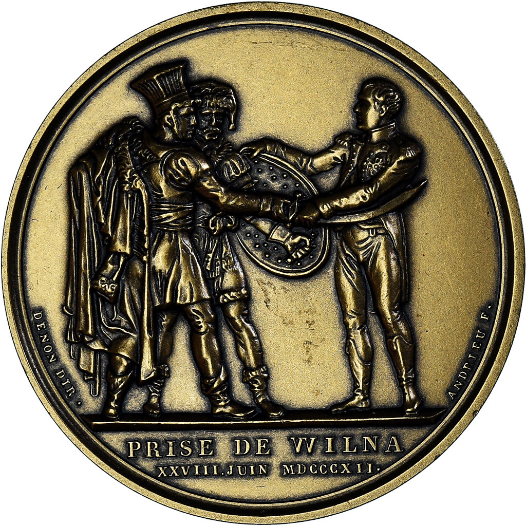 France, Medal, Napoléon Ier, Prise de Wilna, History, Denon, MS(63), Bronze