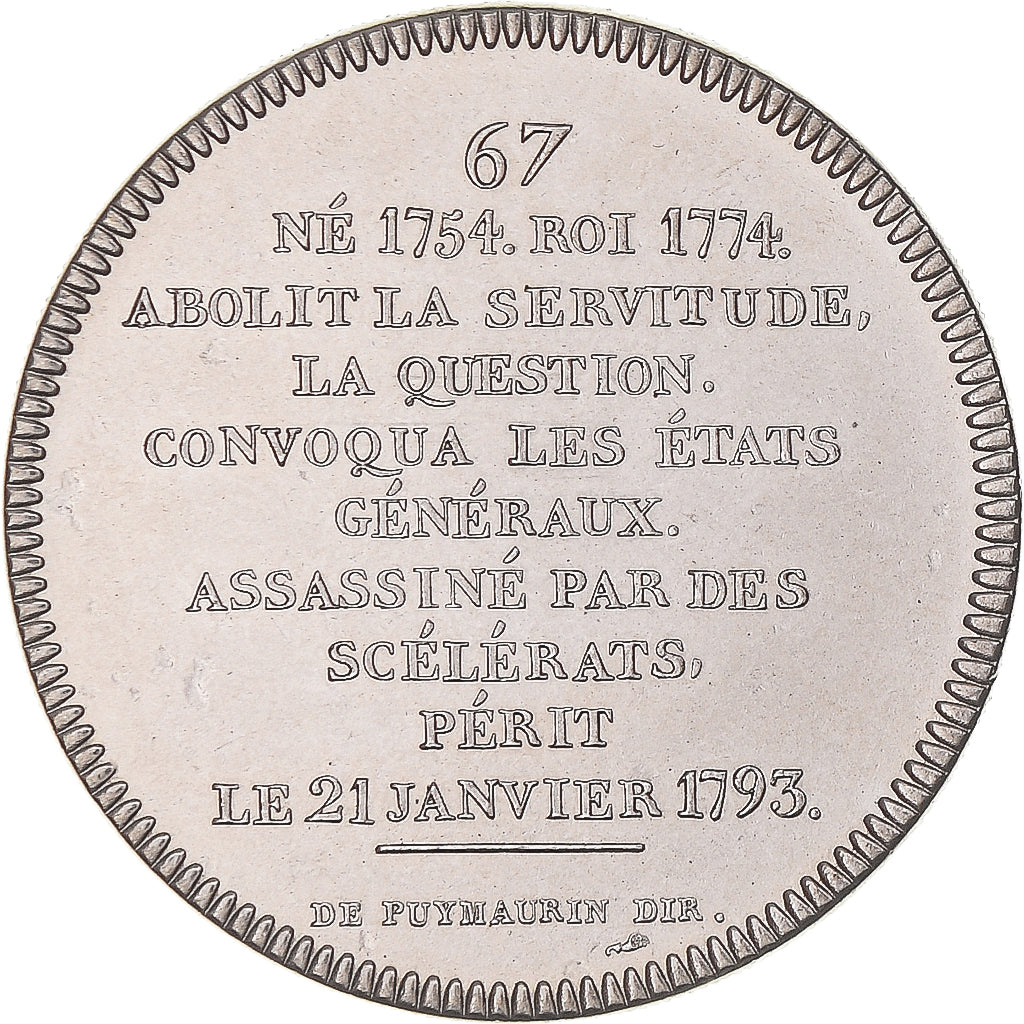 Francia, medalla, Les rois de France, Louis XVI, SC+, Cobre - níquel