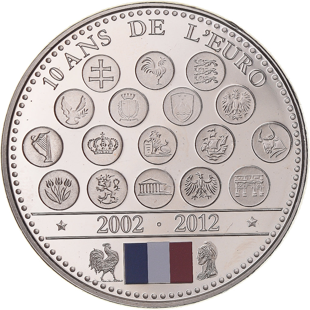 France, Medal, L'Europe des XXVII, 10 Ans de l'Euro, Bank, 2012, MS(64)