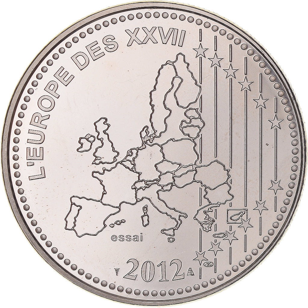 France, Medal, L'Europe des XXVII, 10 Ans de l'Euro, Bank, 2012, MS(64)