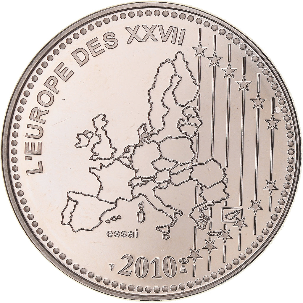 Frankreich, Medaille, L'Europe des XXVII, 50 ans du nouveau Franc, Bank, 2010