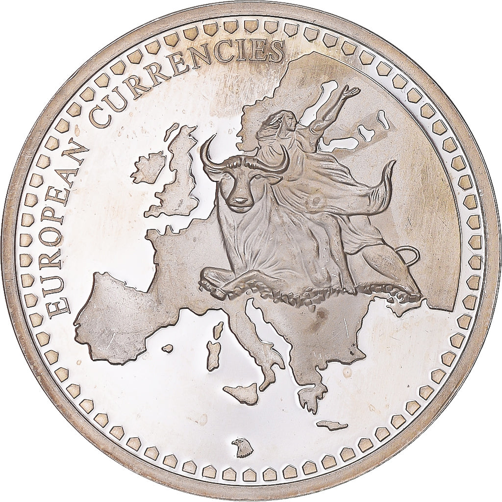 Países Baixos, medalha, European Currencies, MS(63), Cobre Revestido a Prata