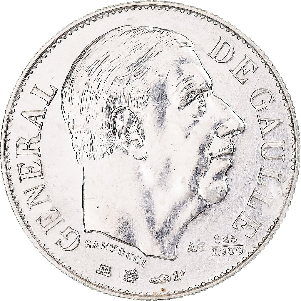 Frankreich, Medaille, Charles de Gaulle, History, 1980, STGL, Silber