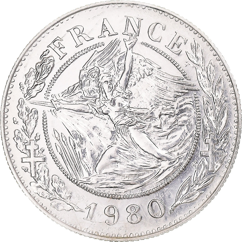 Frankreich, Medaille, Charles de Gaulle, History, 1980, STGL, Silber