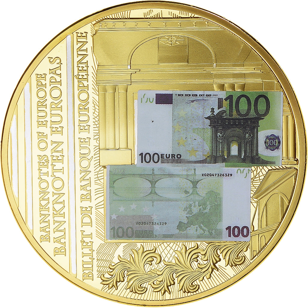 France, Medal, Billet de Banque Européenne, 100 Euro, 2011, MS(65-70), Copper