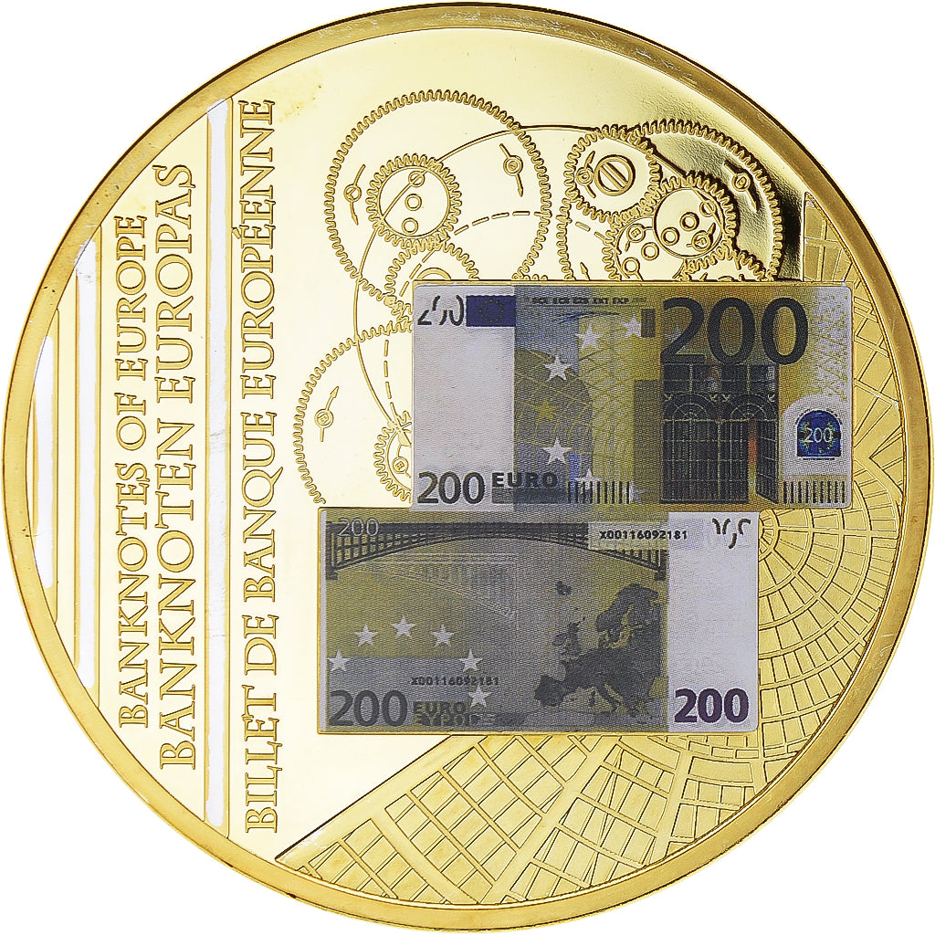 France, Médaille, Billet de Banque Européenne, 200 euros, 2011, FDC, Copper