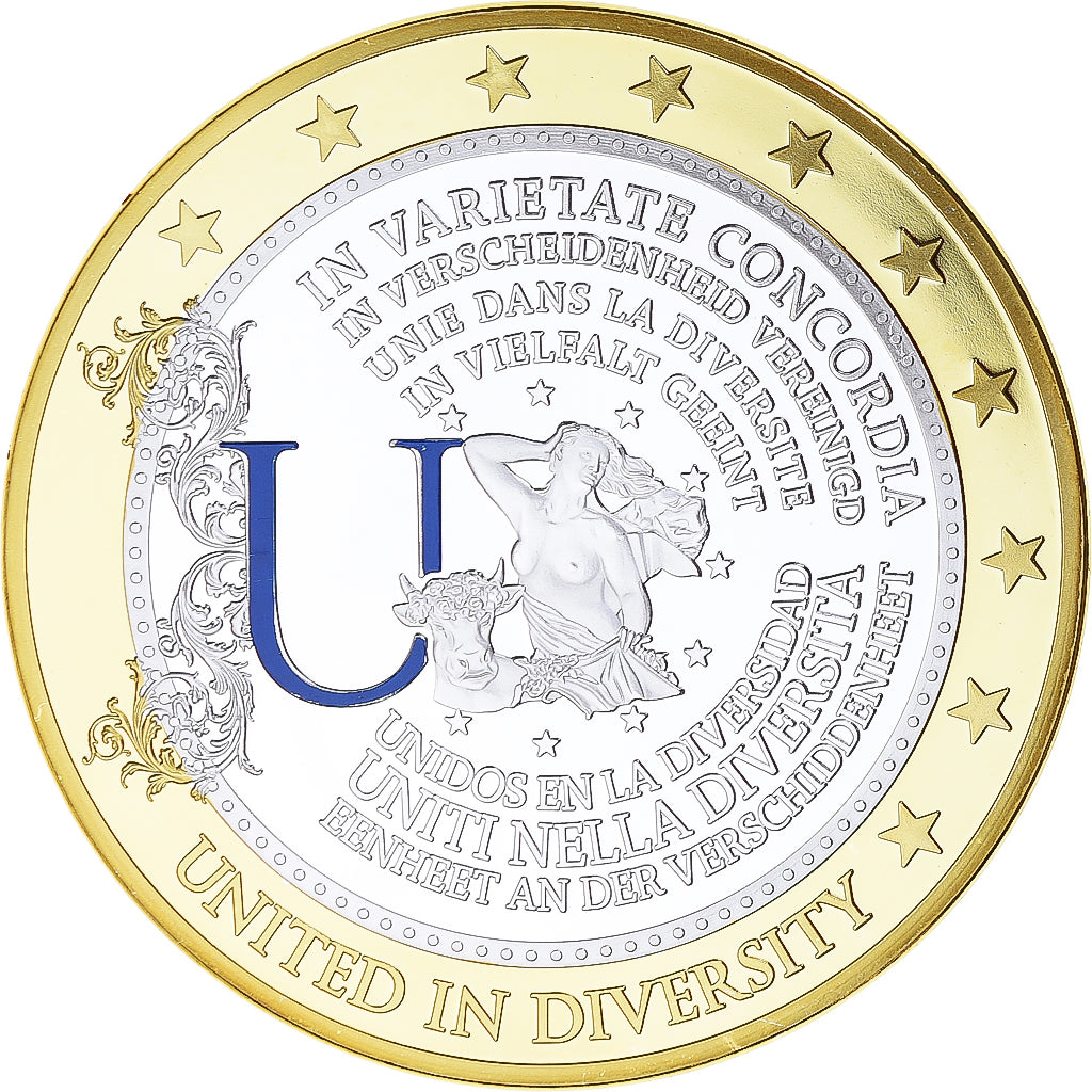 Francia, medalla, Géants Euro, Politics, United in Diversity, FDC, Copper Clad
