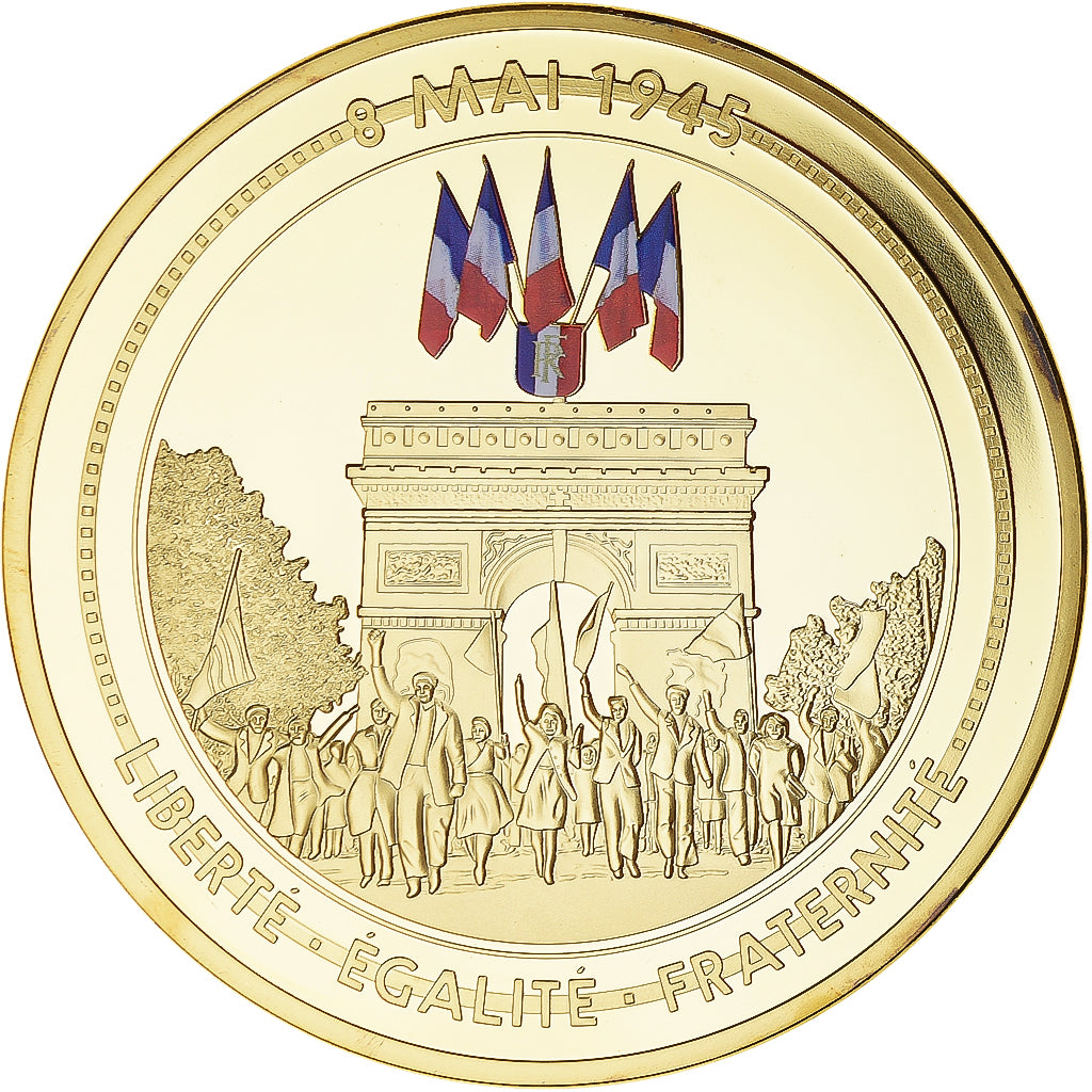 Frankreich, Medaille, 70ème Anniversaire Fin de la 2ème Guerre Mondiale, STGL