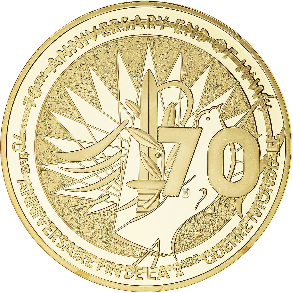 Frankreich, Medaille, 70ème Anniversaire Fin de la 2ème Guerre Mondiale, STGL