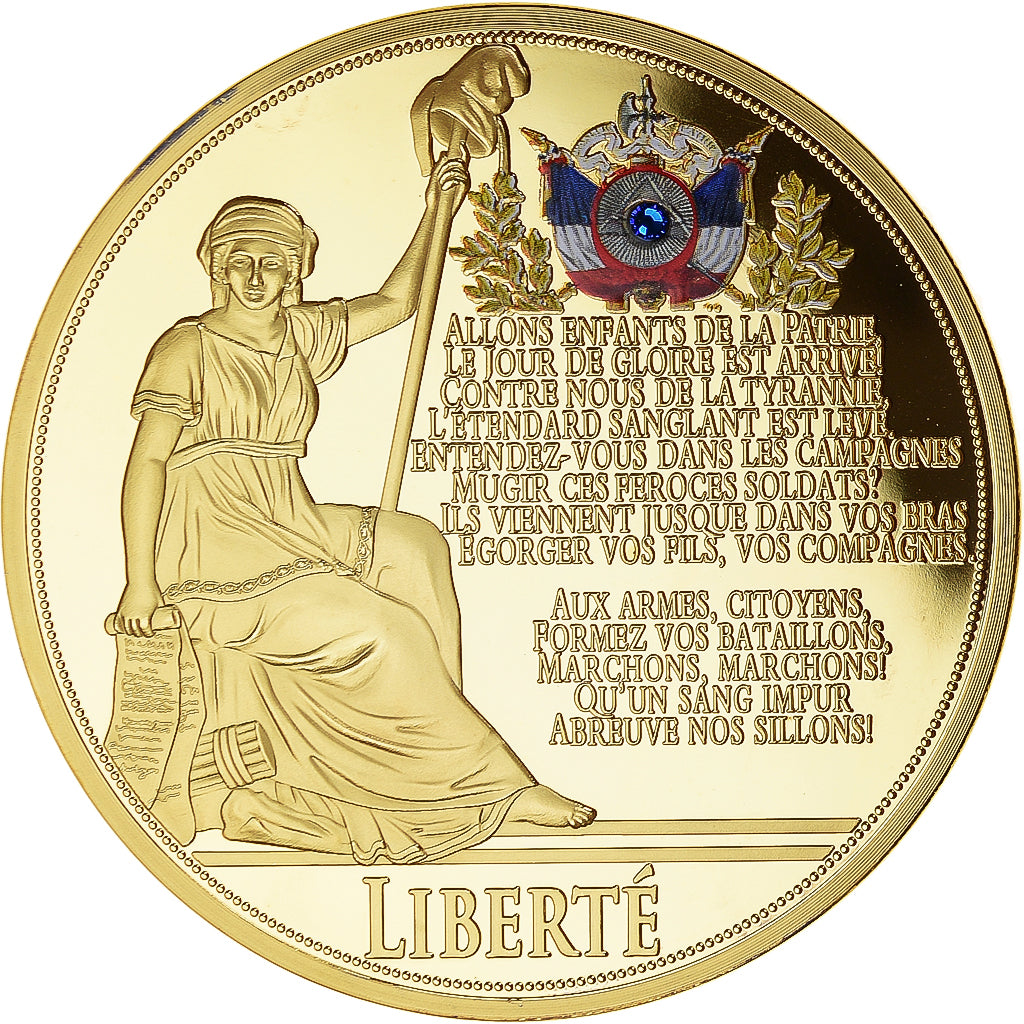 France, Medal, Liberté, La Marseillaise, MS(65-70), Copper Gilt
