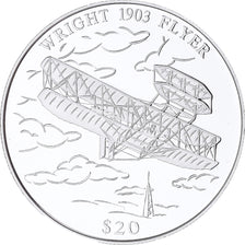 Coin, Liberia, Wright Flyer, 20 Dollars, 2000, Proof, MS(65-70), Silver, KM:595
