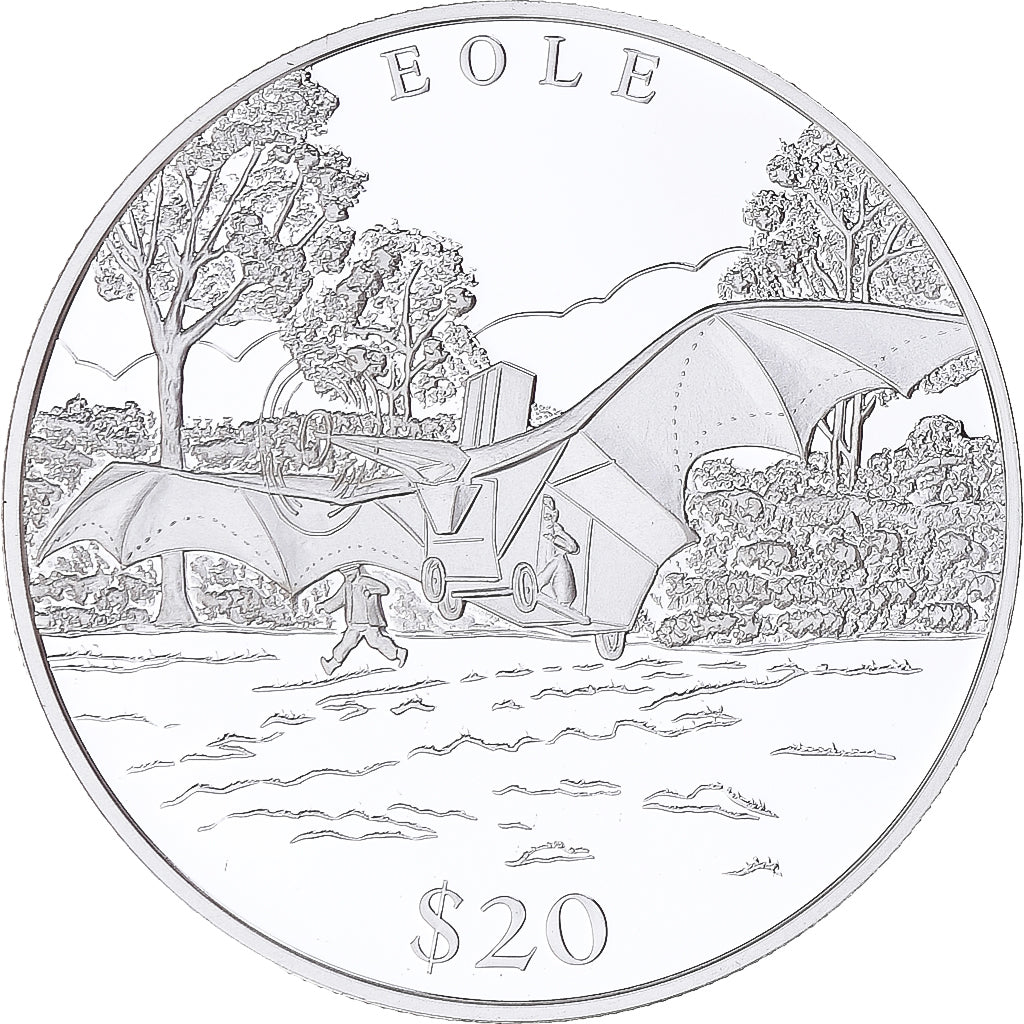 Coin, Liberia, Eole, 20 Dollars, 2000, Proof, MS(65-70), Silver