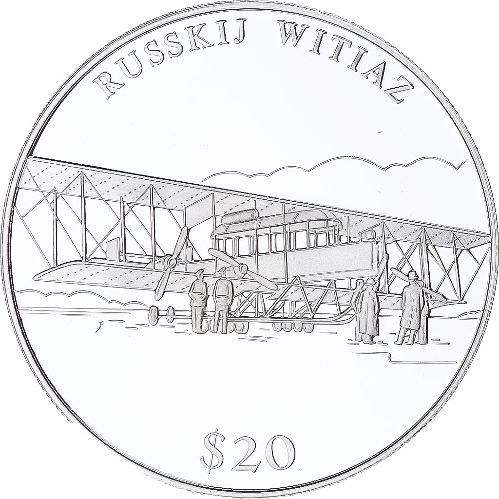 Coin, Liberia, Russkij Witiaz, 20 Dollars, 2000, Proof, MS(65-70), Silver