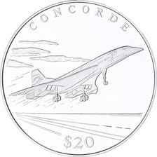 Moneta, Liberia, Concorde, 20 Dollars, 2000, Proof, MS(65-70), Srebro