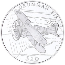 Coin, Liberia, Grumman F3F, 20 Dollars, 2000, Proof, MS(65-70), Silver