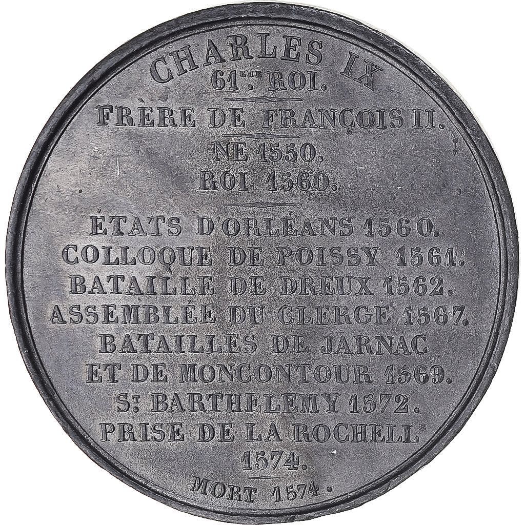 France, Médaille, Charles IX  , Roi de France, History, Caqué, SUP, Etain