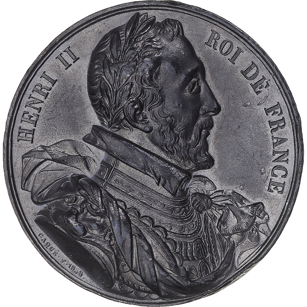 Frankreich, Medaille, Roi de france, Henri II, History, Caqué, VZ, Zinn