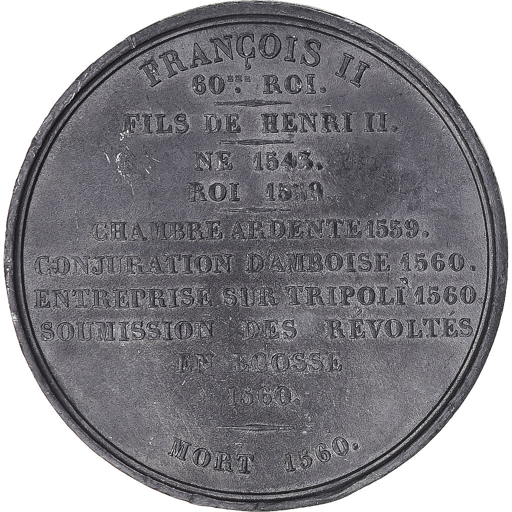 France, Médaille, François II, Roi de France, History, Caqué, SUP, Etain
