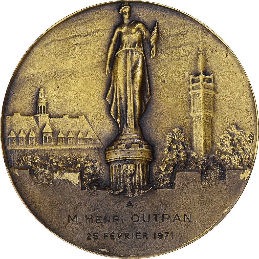 Frankreich, Medaille, Lille a bien Mérité la Patrie, 1971, Charles, VZ+