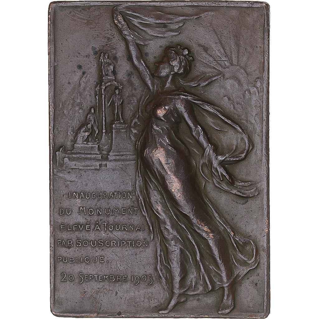 Frankreich, Medaille, Inauguration du Monument de Tournai, History, 1903, Jules
