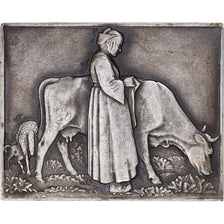 France, Medal, Vache avec sa gardienne - Paysannerie Française, Agriculture