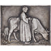 France, Medal, Vache avec sa gardienne - Paysannerie Française, Agriculture