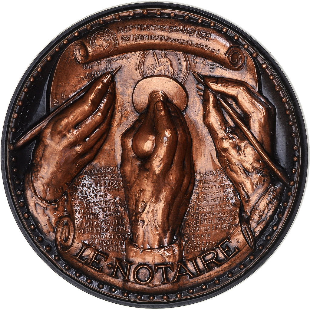 France, Medal, Hommage au Notariat - Le Notaire, 1984, De Jaeger, AU(55-58)