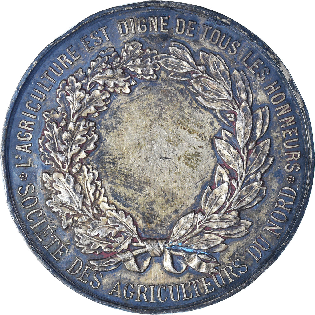 France, Medal, Société des Agriculteurs du Nord, VF(30-35), Silver