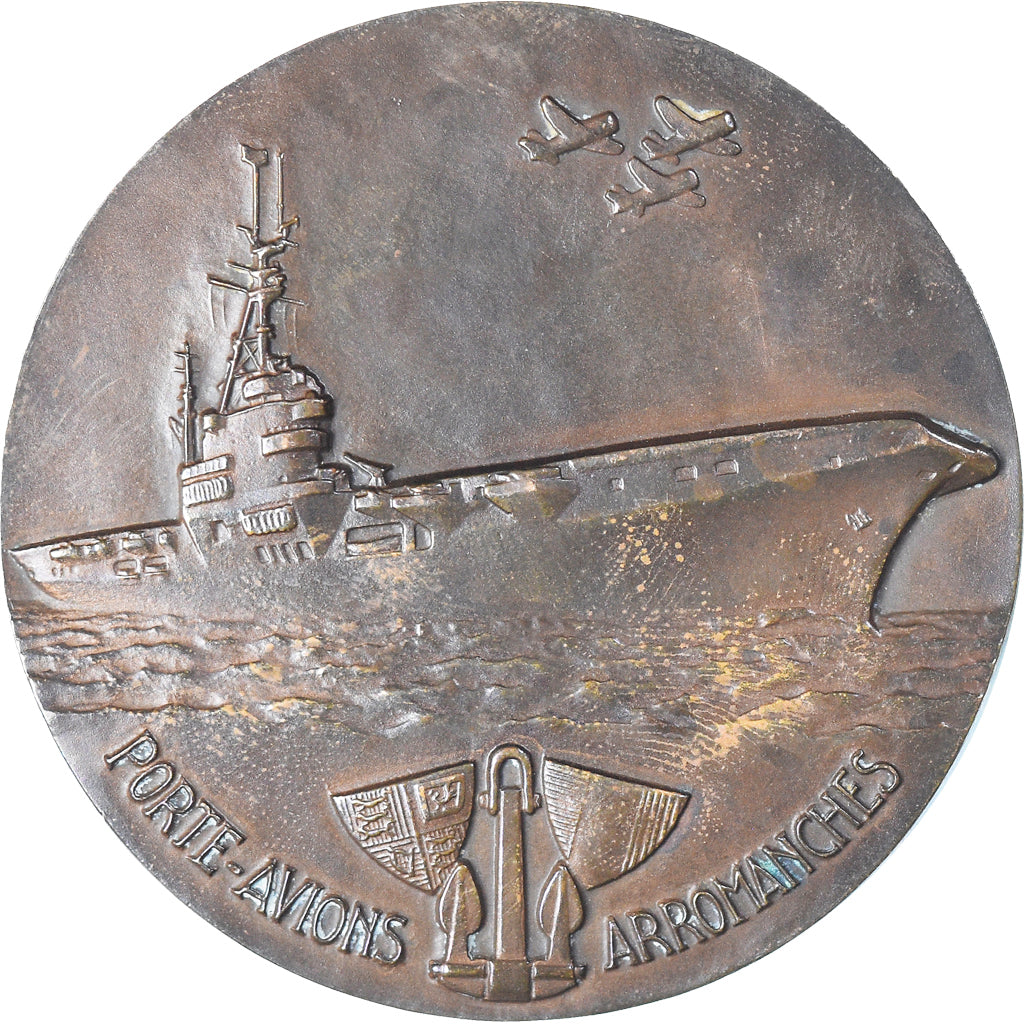 France, Médaille, Porte-Avions Arromanches, Shipping, 1986, Guiraud, SUP
