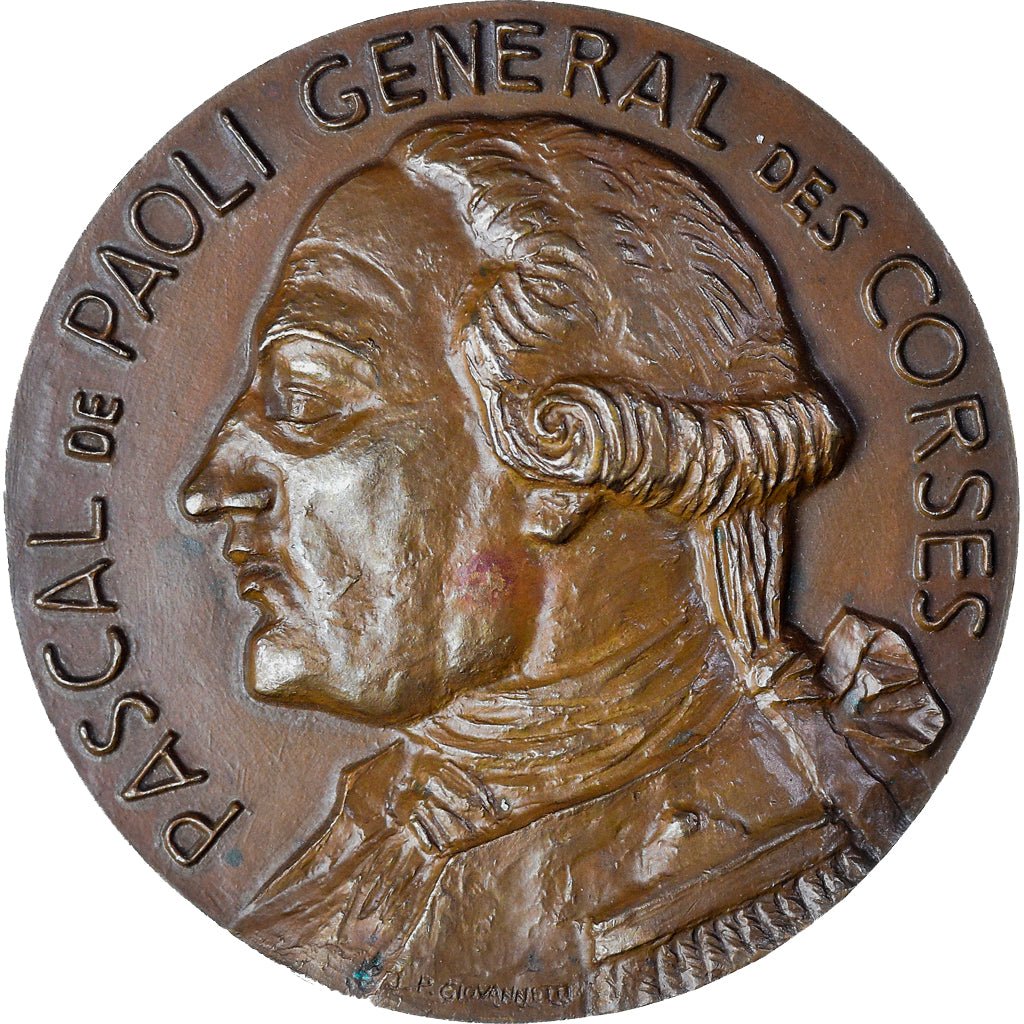 Frankrijk, Medaille, PASCAL DE PAOLI GENERAL DES CORSES, History, 1976, J. P.
