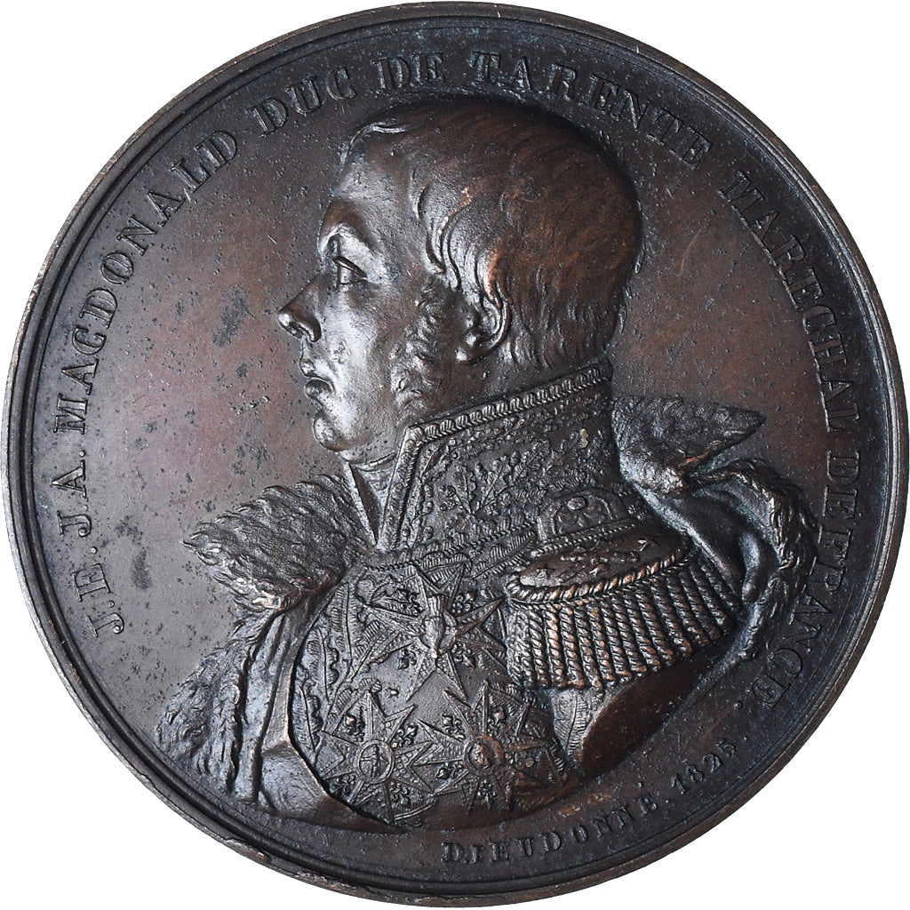 France, Medal, Macdonald - Duc de Tarente - Maréchal de France, History, 1825