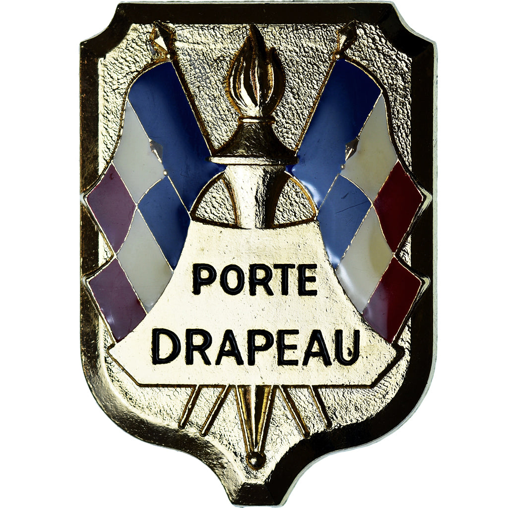 France, Porte Drapeau, Médaille, Excellent Quality, Gilt Bronze, 54