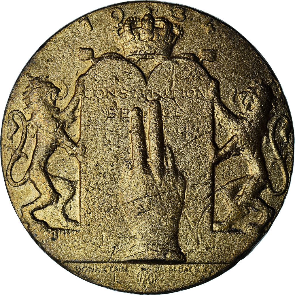 Belgium, Medal, Leopold III - La constitution, History, 1934, Bonnetain