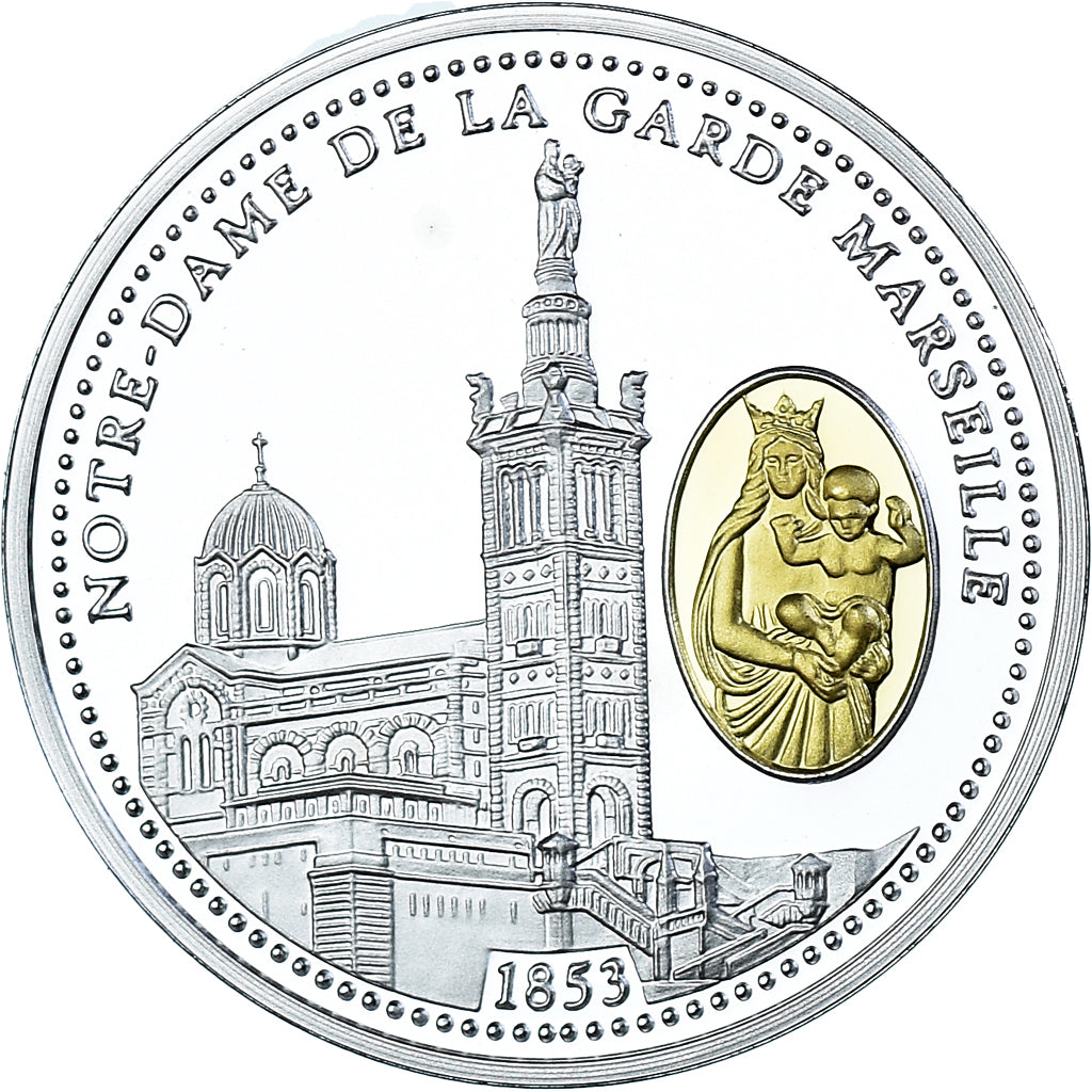 Francia, medalla, Notre-Dame de la Garde, Marseille, FDC, Plata