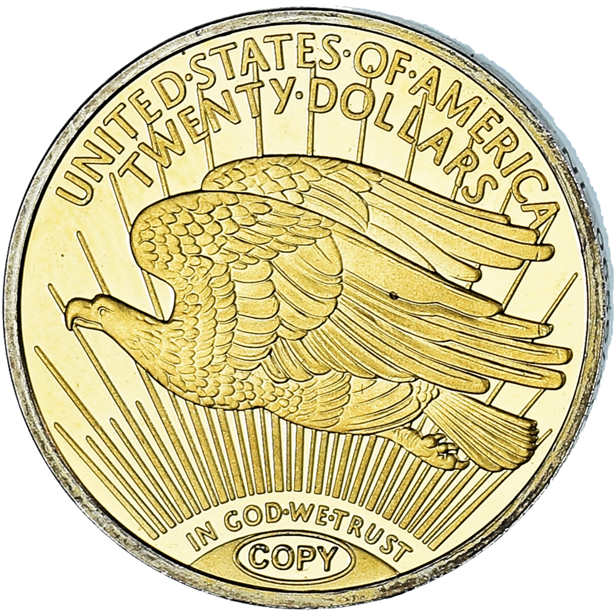 France, Medal, Reproduction Twenty Dollars Liberty, 2012, MS(65-70), Copper Gilt