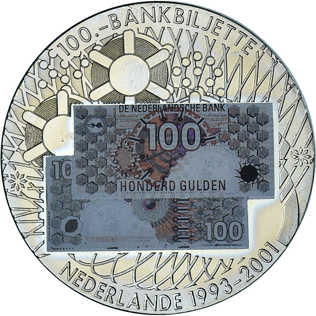 Nederland, Medaille, Billets d'Europe - 100 Bankbiljette, History, 2001, UNC-