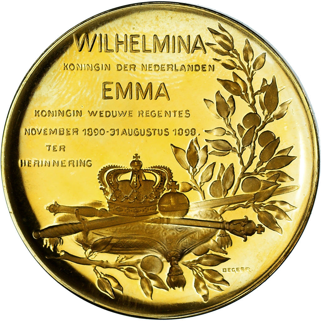 Netherlands, Medal, Wilhelmina Koningin Der Nederlanden Emma, History, Couronne