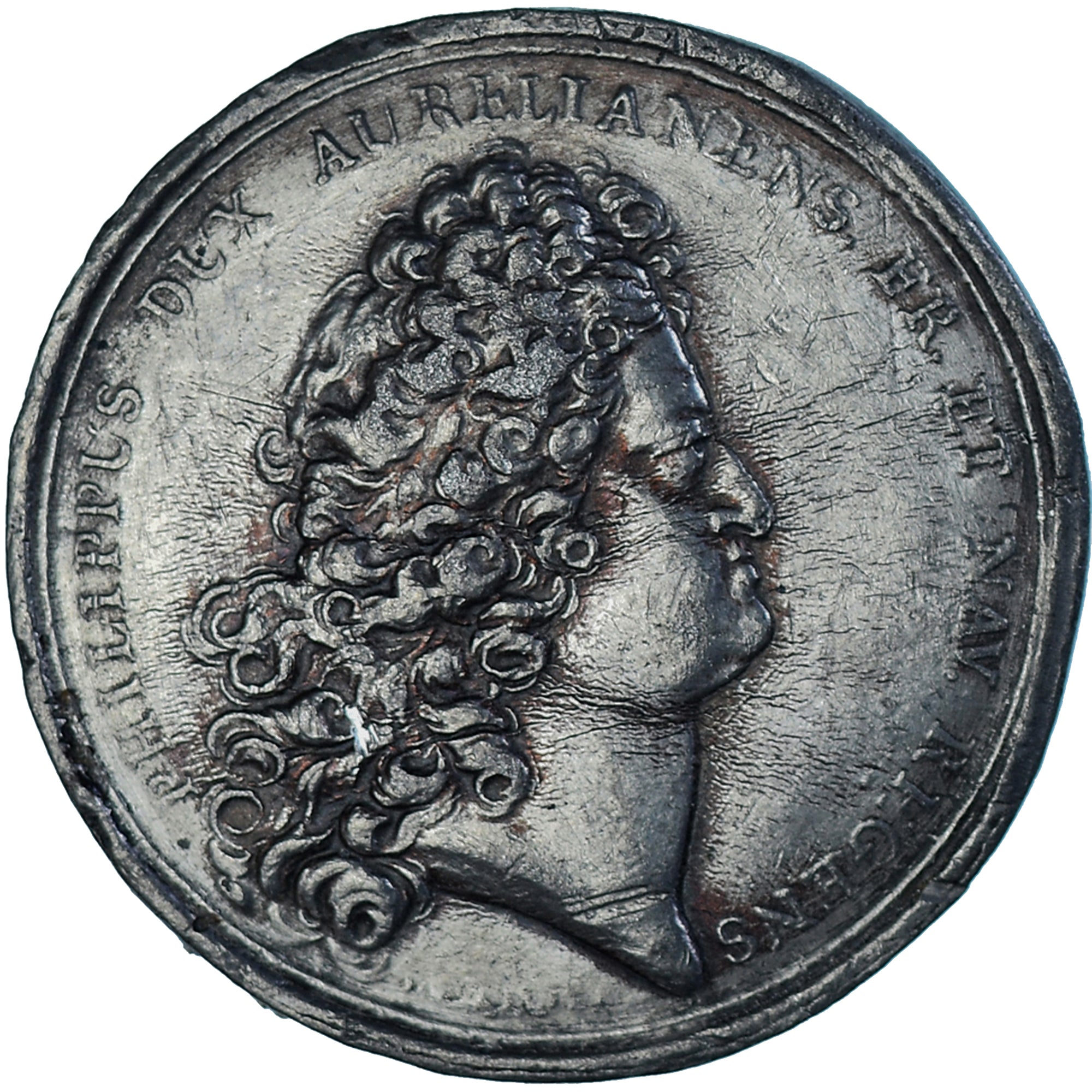 France, Médaille, Phillippus Dex Aurelianens, History, TB+, Tin-Zinc