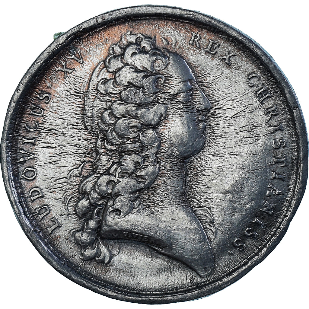 Francia, medalla, Ludovicus XV, History, MBC, Hojalata - cinc