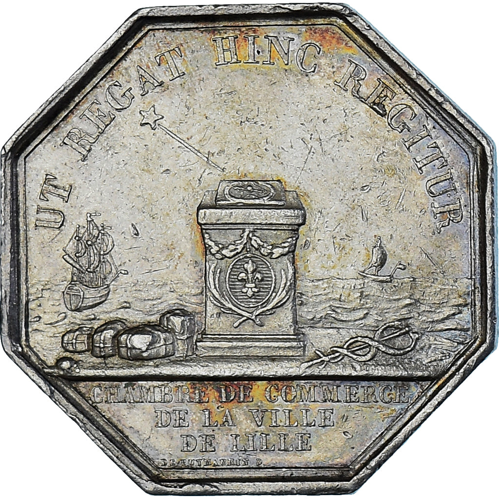Frankreich, betaalpenning, Charles X, Chambre de Commerce de Lille, De