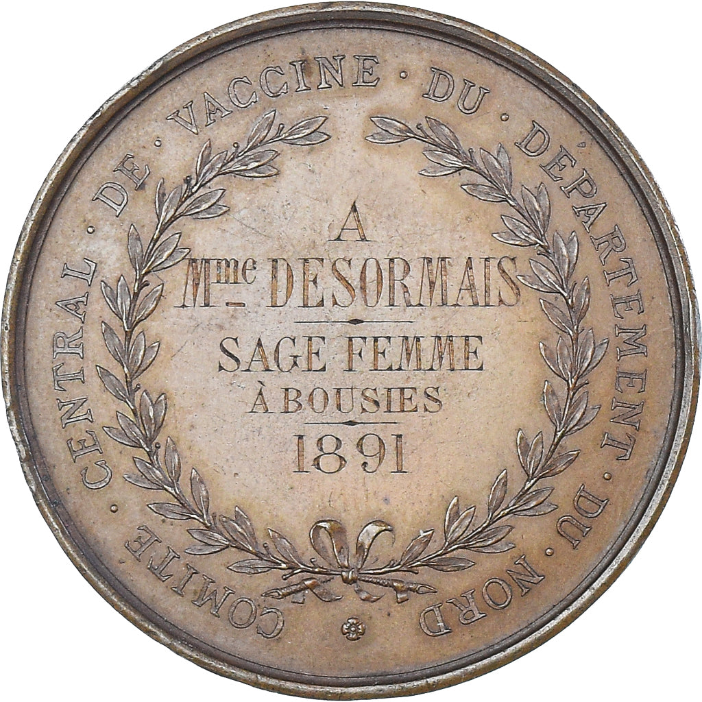 Frankrijk, Medaille, French Third Republic, Medicine, 1891, Hamel, PR, Bronzen