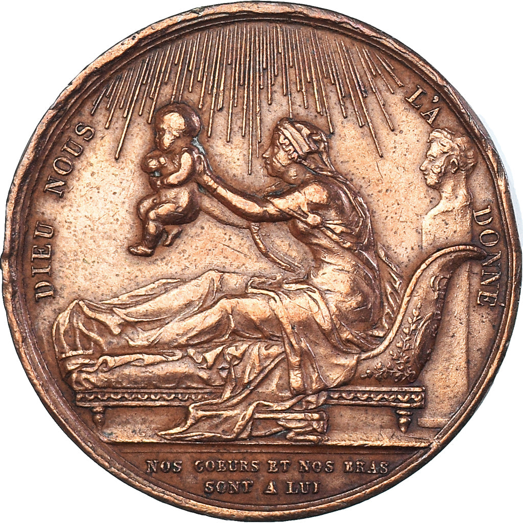 France, Medal, Naissance du Comte de Chambord, 1820, Gayrard, MS(60-62), Bronze