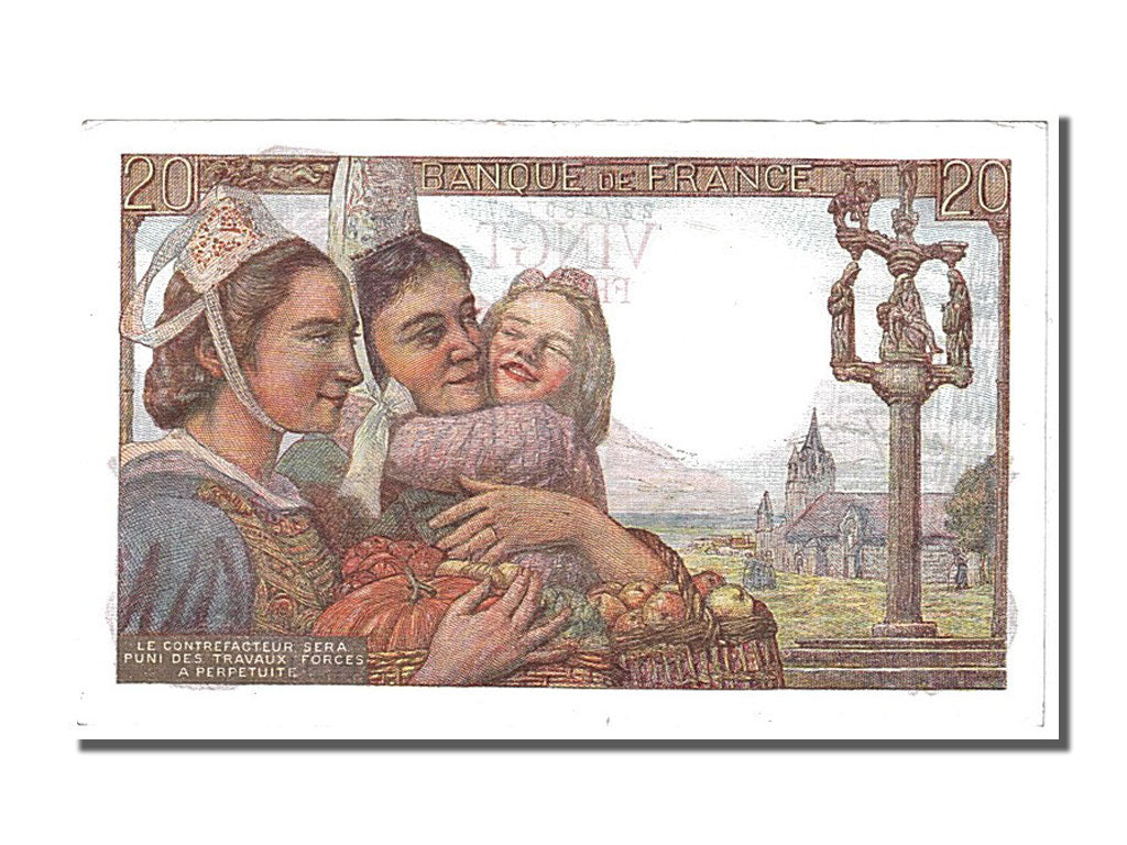 Banknote, France, 20 Francs, 20 F 1942-1950 ''Pêcheur'', 1943, 1943-10-07