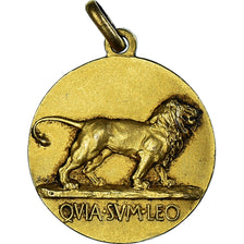 France, Medal, RE Leone - QVIA SUM LEO, Fauna, AU(55-58), Gilt Bronze