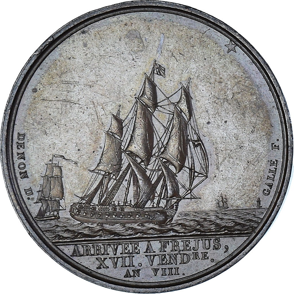 France, Medal, Bonus Eventus - Arrivée à Fréjus, Navigation, AN 8, AU(55-58)