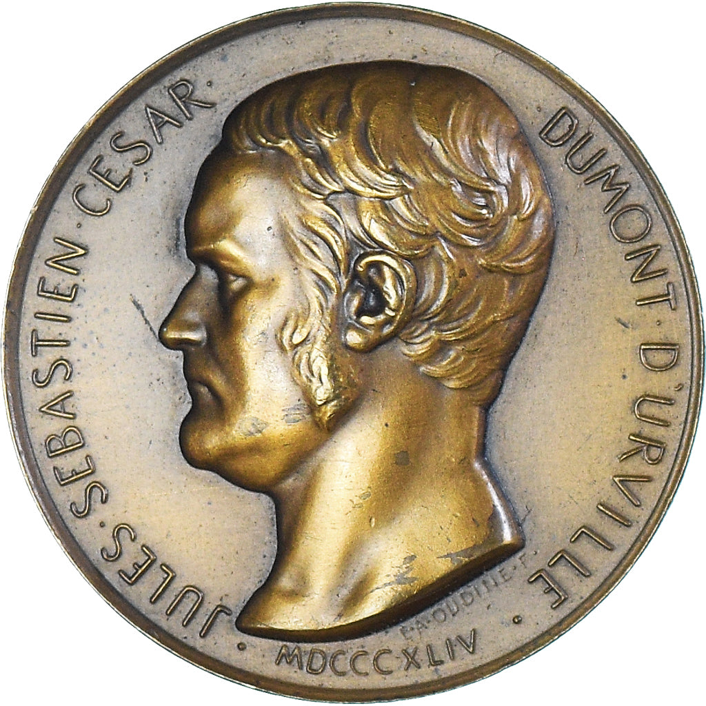 Médaille, Jules Dumont d'Urville - Aviso Colonial, History, 1844, TTB+, Bronze