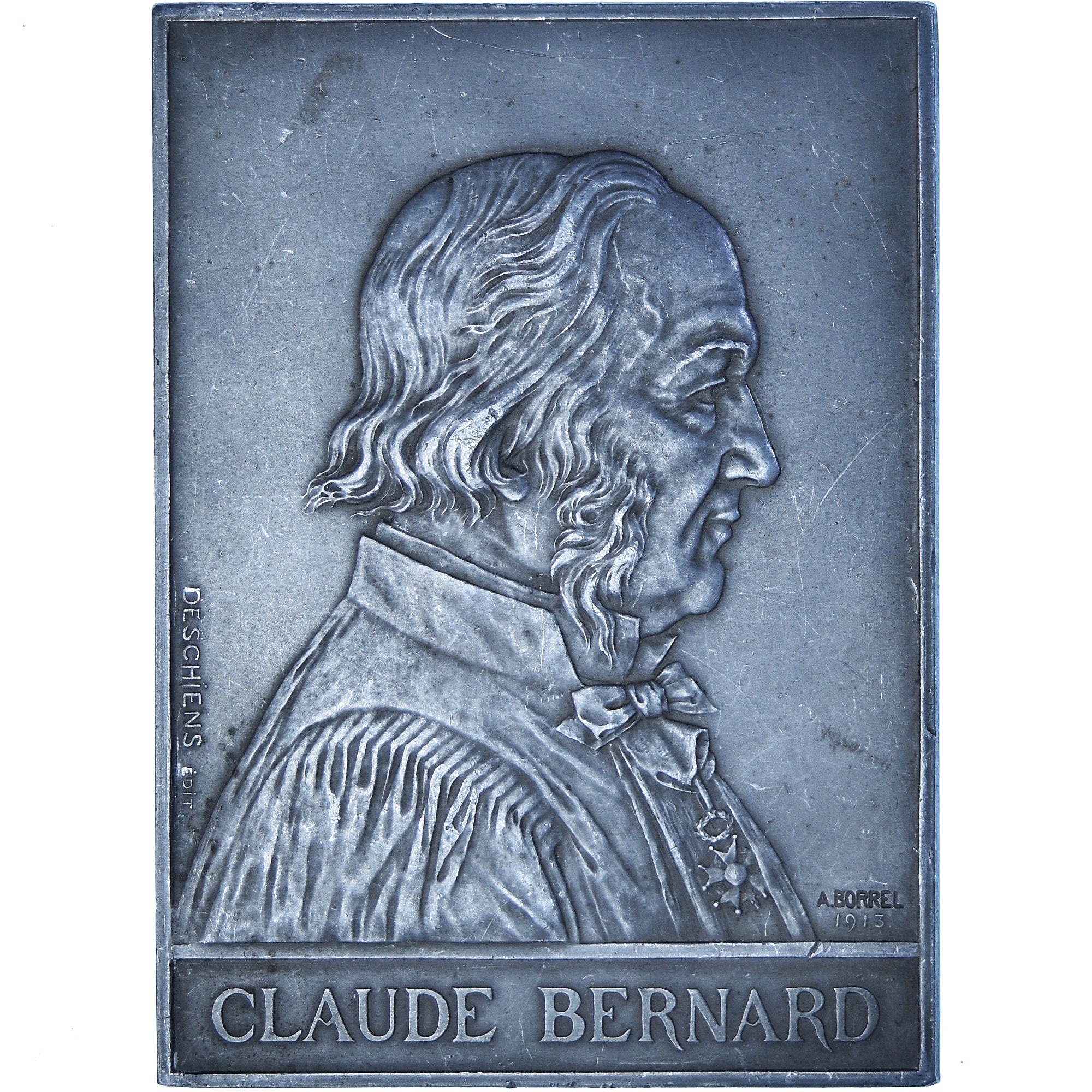 Francia, medalla, Claude Bernard, Medicine, 1913, Deschiens, MBC+, Aluminio