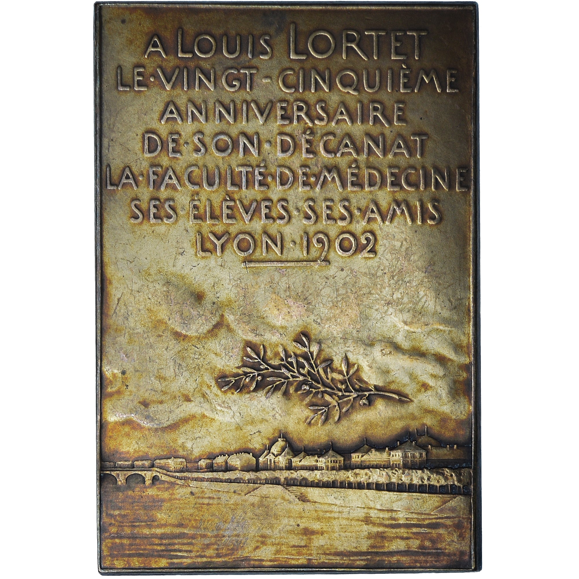 Francja, medal, Médecine, Louis Lortet, Lyon, 1902, Boucher, AU(50-53)