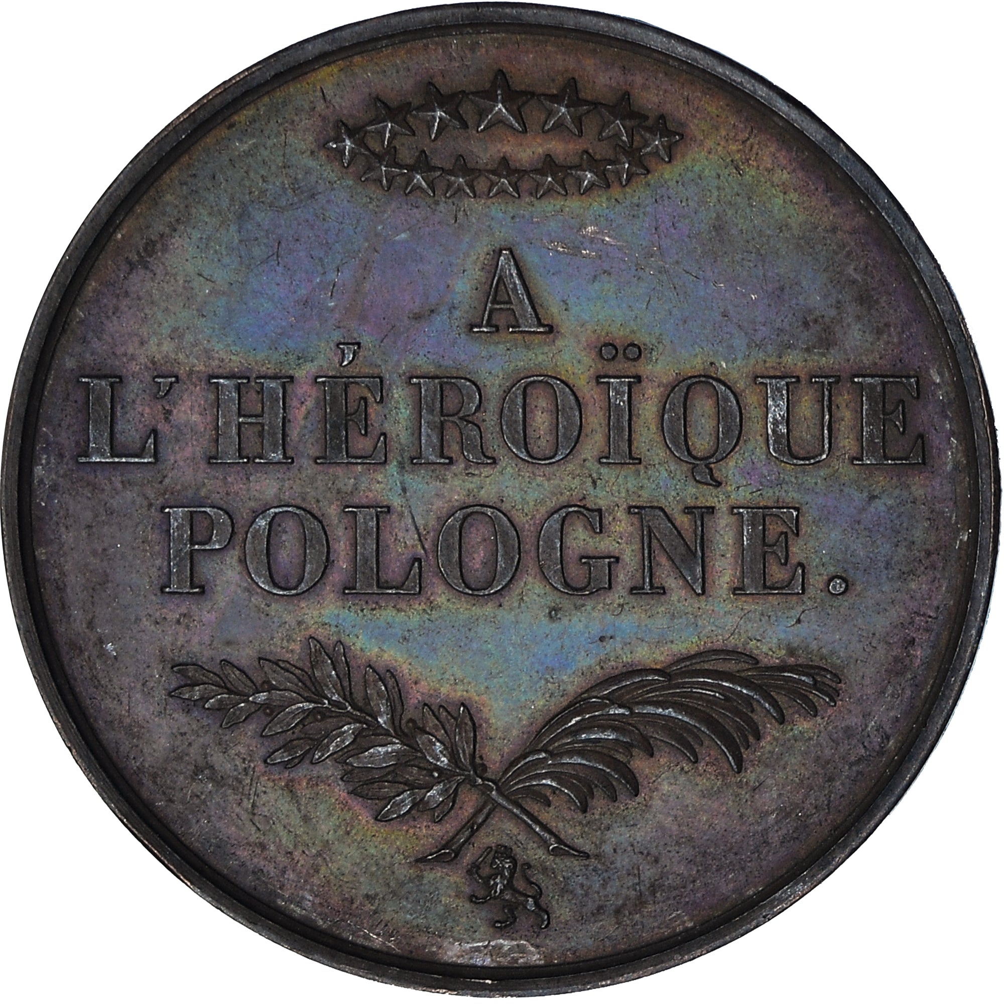 Frankrijk, Medaille, Louis Philippe Ier, A l'Héroïque Pologne, 1831, Barre